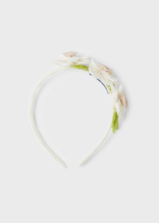 Flowers headband for girl - Natural Mayoral