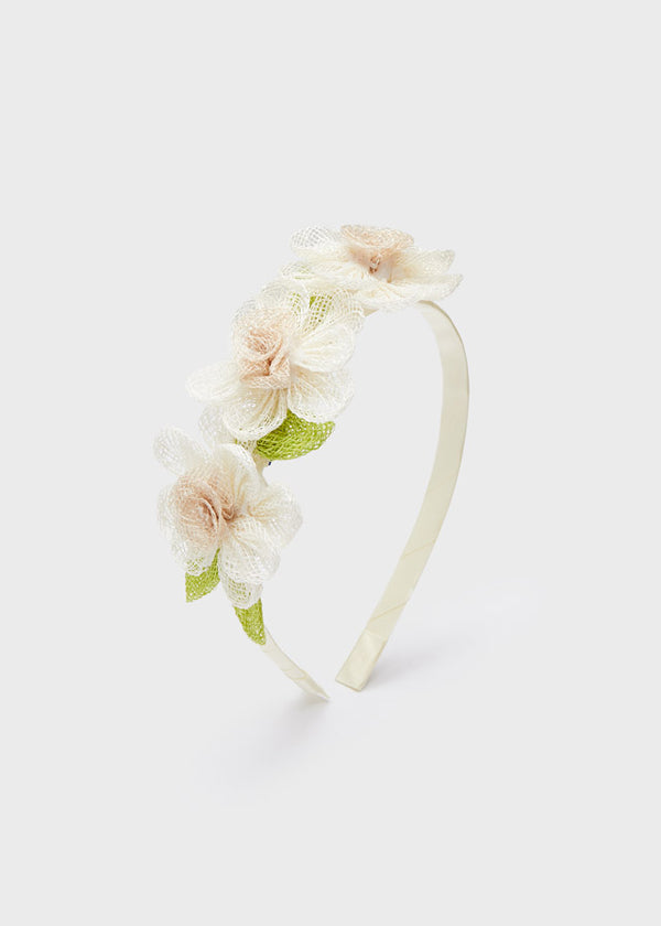 Flowers headband for girl - Natural Mayoral