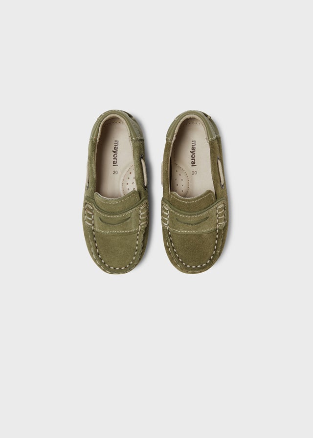 Leather moccasins for boy - Moss Mayoral