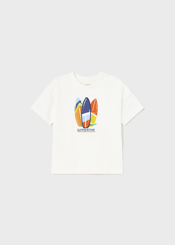 Mayoral S/s t-shirt for baby boy - Cream Mayoral