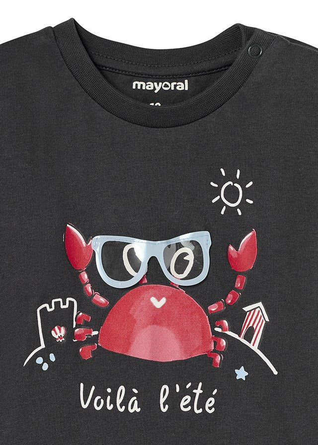 Mayoral S/s t-shirt for baby boy - Charcoal Mayoral