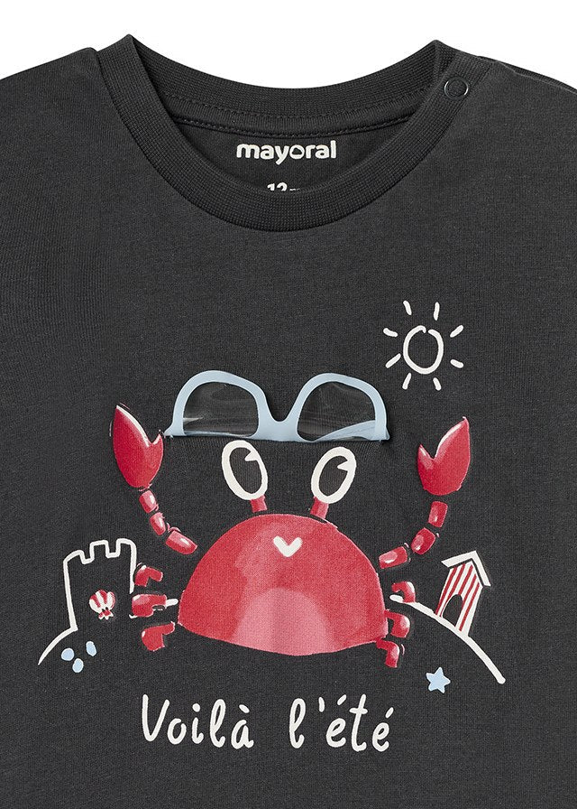 Mayoral S/s t-shirt for baby boy - Charcoal Mayoral