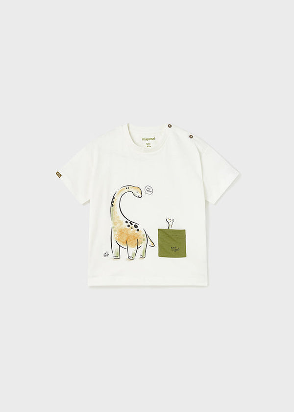 Mayoral S/s t-shirt for baby boy - Cream Mayoral