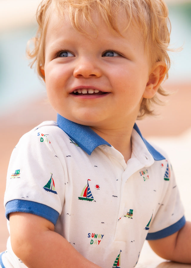 Mayoral Polo s/s large print for baby boy - Boats Mayoral
