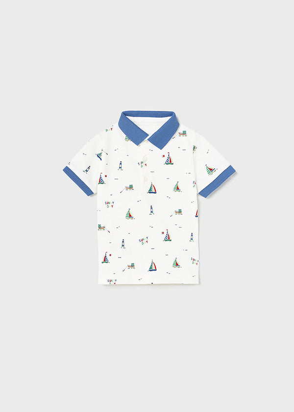 Mayoral Polo s/s large print for baby boy - Boats Mayoral