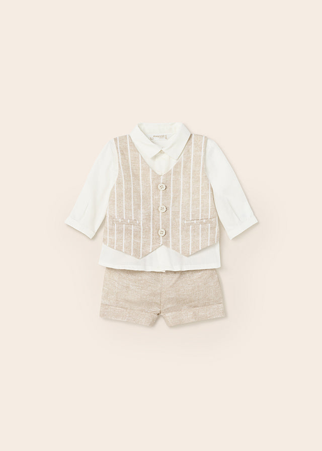 Mayoral Shorts w/ vest set for newborn boy - Linen Mayoral