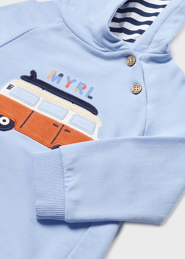 Mayoral Pullover with hood for baby boy - Lightblue Mayoral
