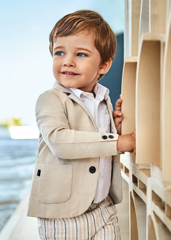 Mayoral Linen jacket for baby boy - Beige Mayoral