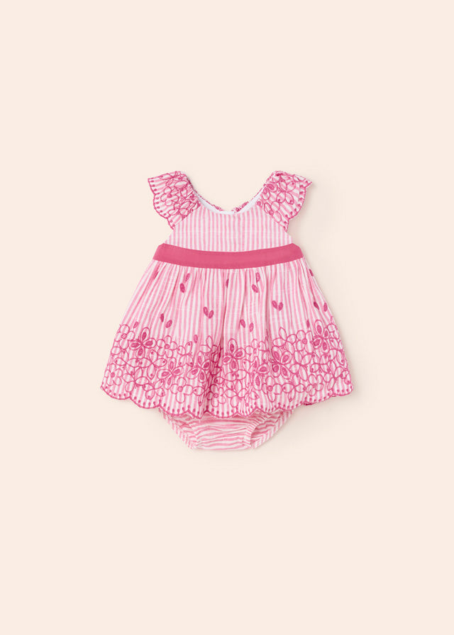 Mayoral Embroidered dress for newborn girl - Tulip rose Mayoral