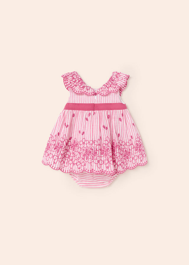 Mayoral Embroidered dress for newborn girl - Tulip rose Mayoral