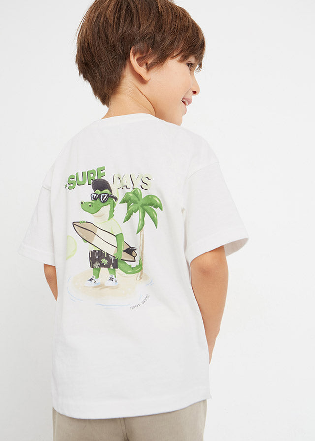 Mayoral S/s t-shirt for boy - Cream Mayoral