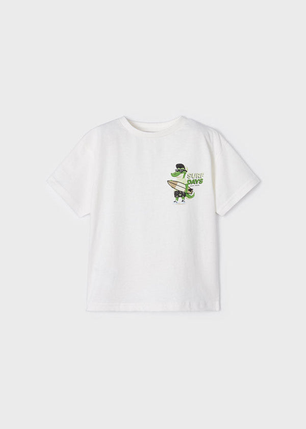 Mayoral S/s t-shirt for boy - Cream Mayoral