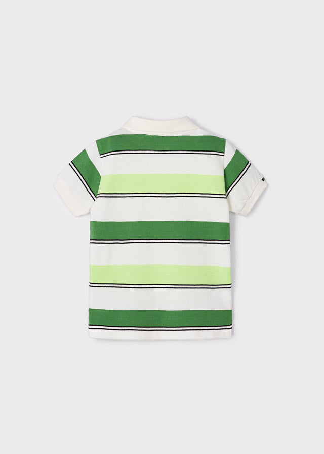 Mayoral Stripes s/s polo for boy - Green Mayoral