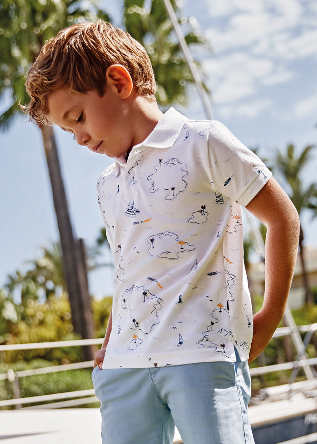 Mayoral S/s polo for boy - White Mayoral