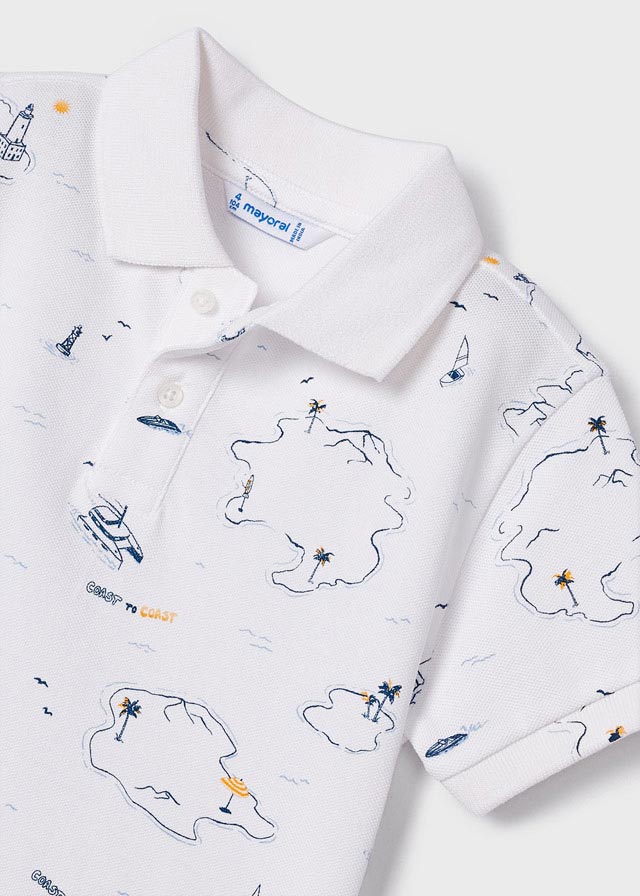 Mayoral S/s polo for boy - White Mayoral