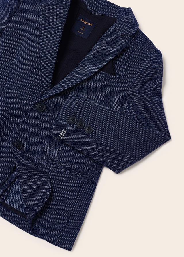 Mayoral Tailored linen jacket for boy - Navy Mayoral