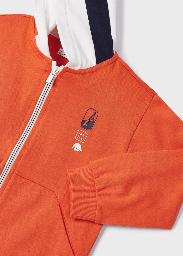 Mayoral Contrast hoodie for boy - Grapefruit Mayoral