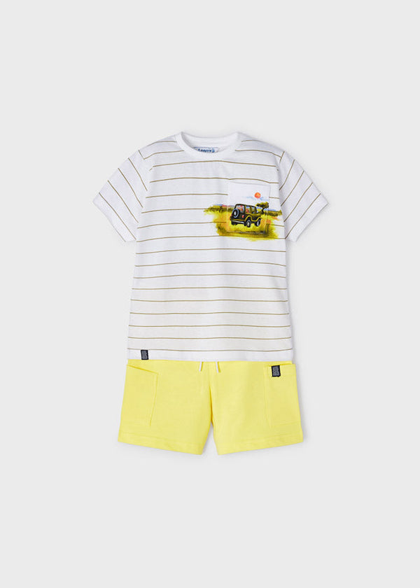 Mayoral Knit t-shirt set for boy - Pineapple Mayoral