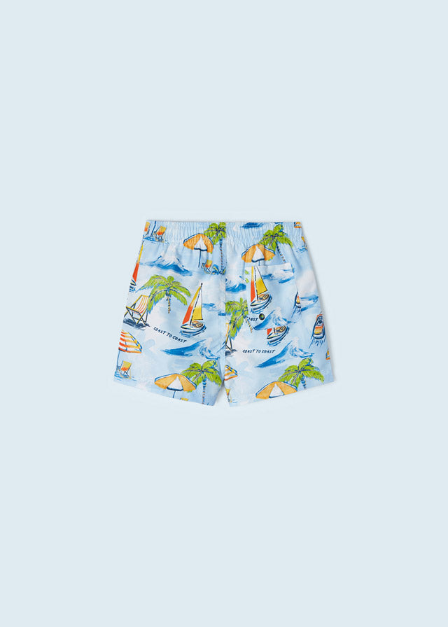 Mayoral Printed swim shorts for boy - Wave blue Mayoral
