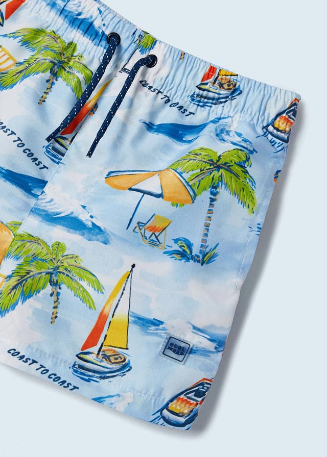 Mayoral Printed swim shorts for boy - Wave blue Mayoral