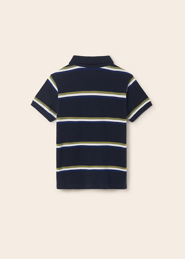 Mayoral Printed s/s polo for teen boy - Navy Mayoral