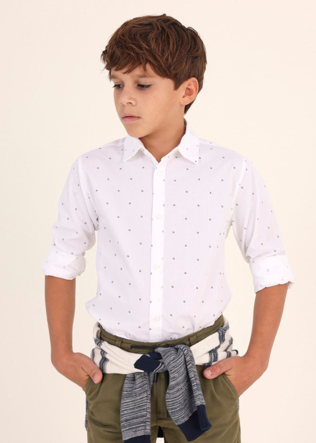 Mayoral L/s shirt for teen boy - White Mayoral