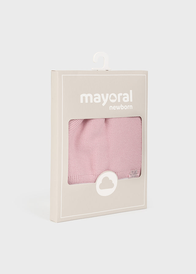 Mayoral Knit cap for newborn girl- Rosette Mayoral