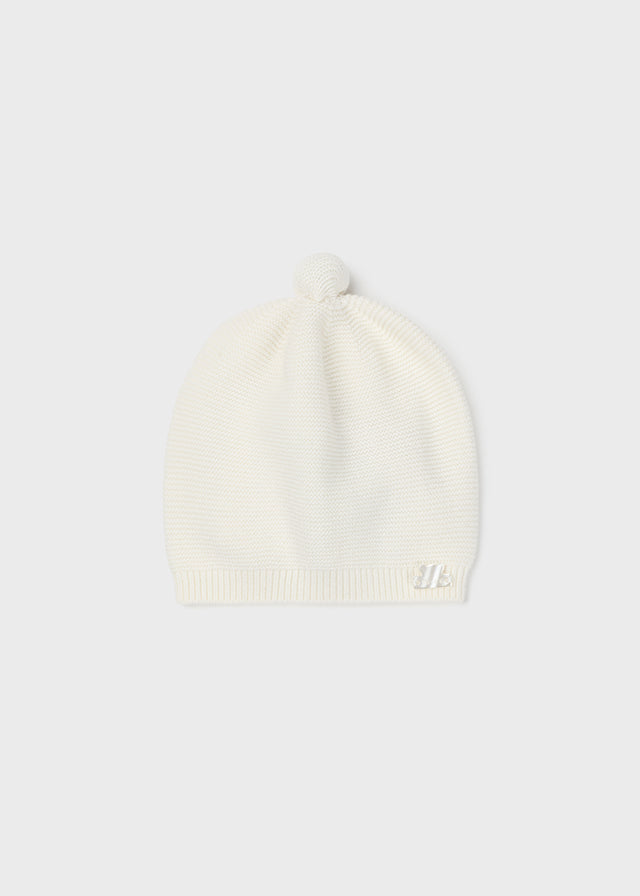 Mayoral Knit cap for newborn boy - Natural Mayoral