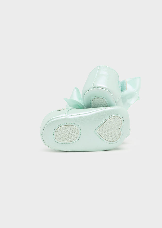 Mayoral Bow buckle shoes for newborn girl - Aqua Mayoral