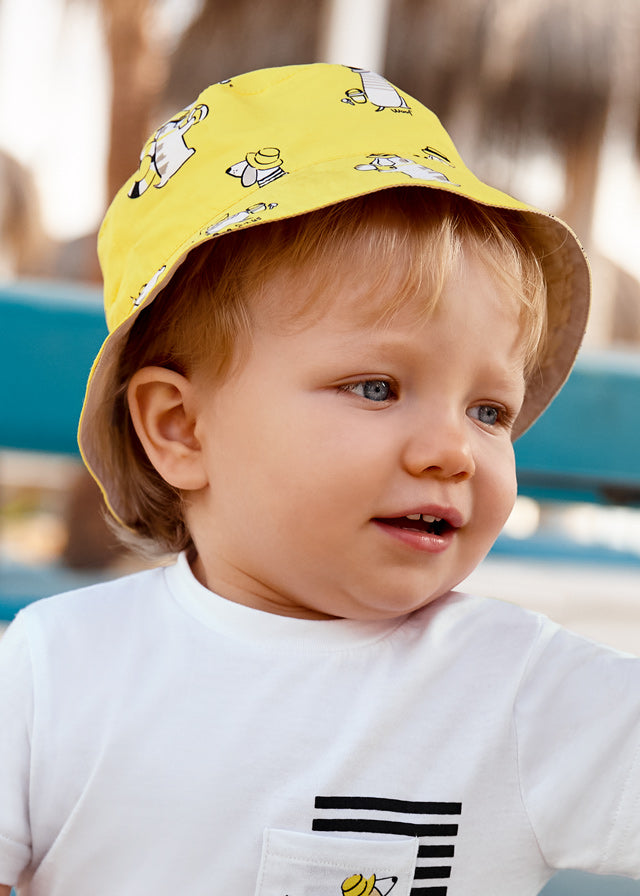 Mayoral Reversible bucket hat for baby boy - Lemon Mayoral