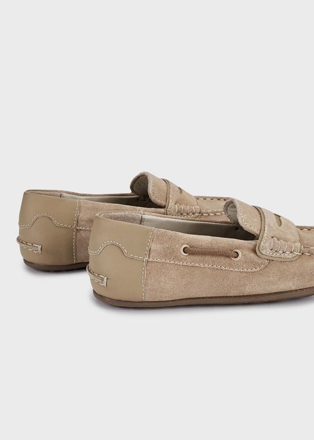 Mayoral Leather moccasins for baby boy - Sand Mayoral