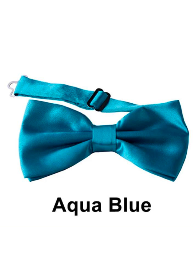 Boys Aqua Blue Satin Bow Tie (10cm) Kids Chic