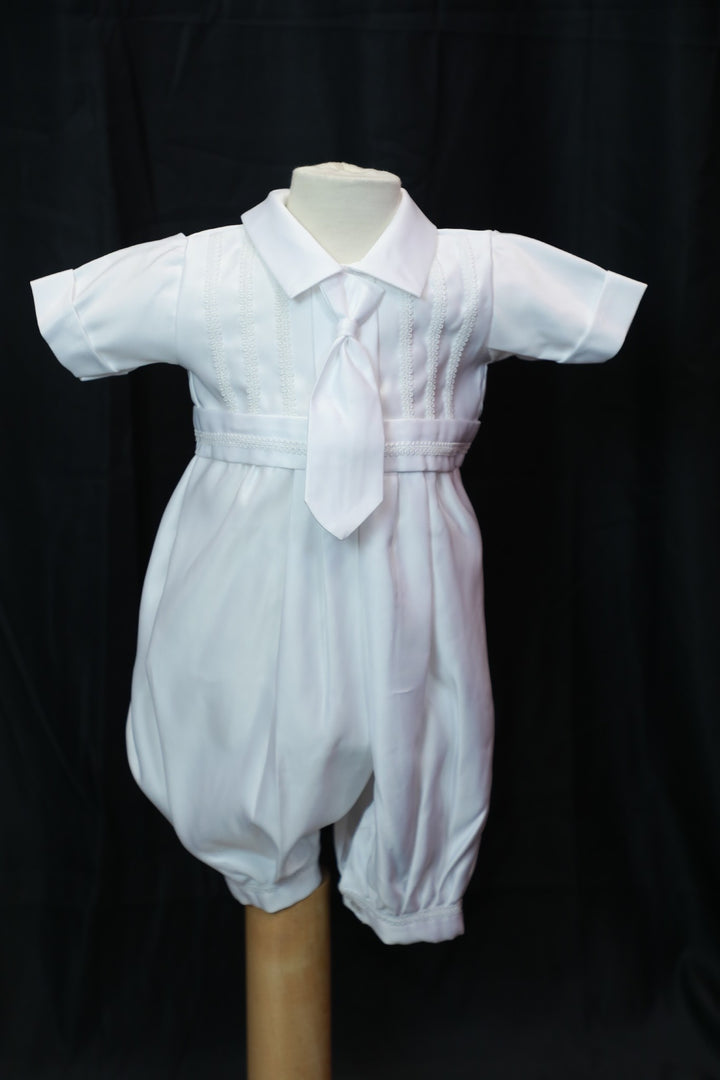 Baby Boys Formal White Christening Baptism silk 5 Piece Classic Tux Set (1) – White Kids Chic