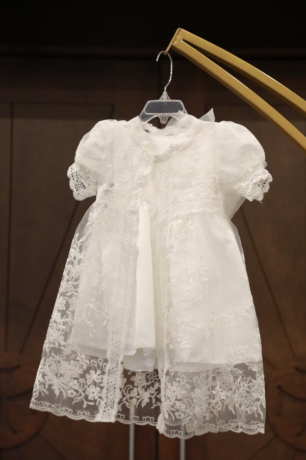 Baby Girls Formal White Christening Baptism Dress (1) – White Kids Chic