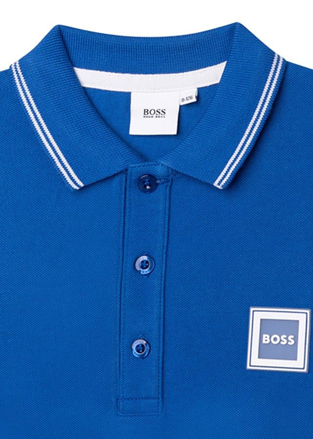 Ss Polo Rubber Logo - Electric Blue BOSS