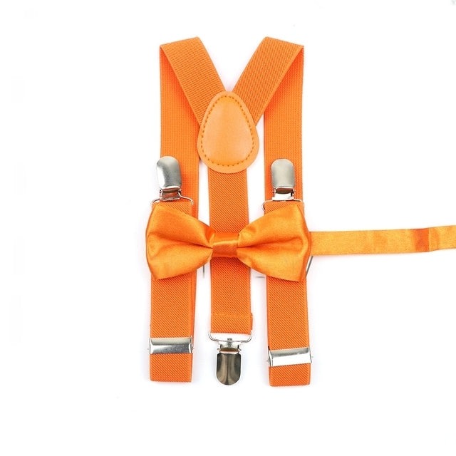 Orange Set Suspenders and Bowtie Kids Chic