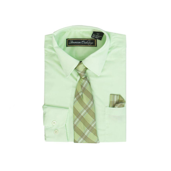 Boys Dress Shirt with Matching Tie and Hanky in Seige Kids Chic