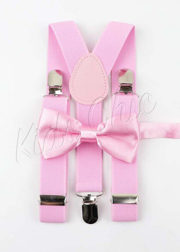 Ensemble of boys suspenders and bow tie by Kids Chic, a complete and stylish accessory set